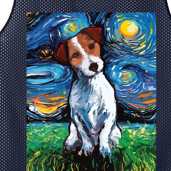 Jack Russell Terrier Starry Night Dog Art Mesh Reversible Basketball Jersey Tank