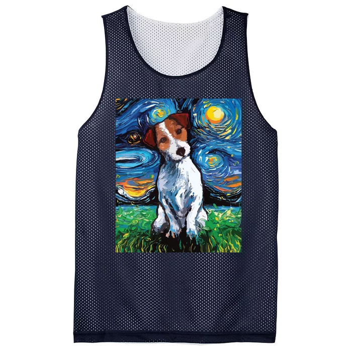 Jack Russell Terrier Starry Night Dog Art Mesh Reversible Basketball Jersey Tank