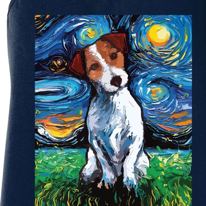 Jack Russell Terrier Starry Night Dog Art Women's Racerback Tank