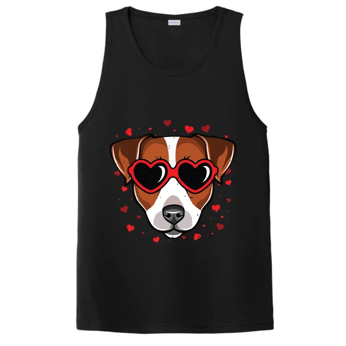 Jack Russell Terrier Valentine Cute Dog Lovers Performance Tank