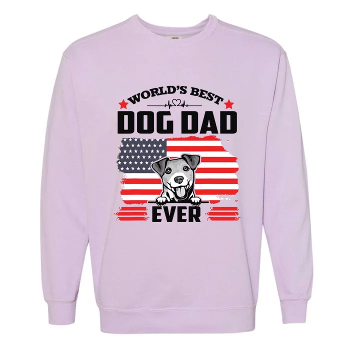 Jack Russell Terrier Worlds Best Dog Dad Ever Fathers Day Garment-Dyed Sweatshirt