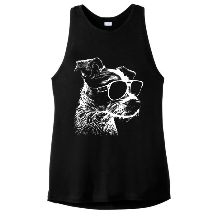 Jack Russell Terrier Walking Sunglasses Dogs Owner Ladies Tri-Blend Wicking Tank