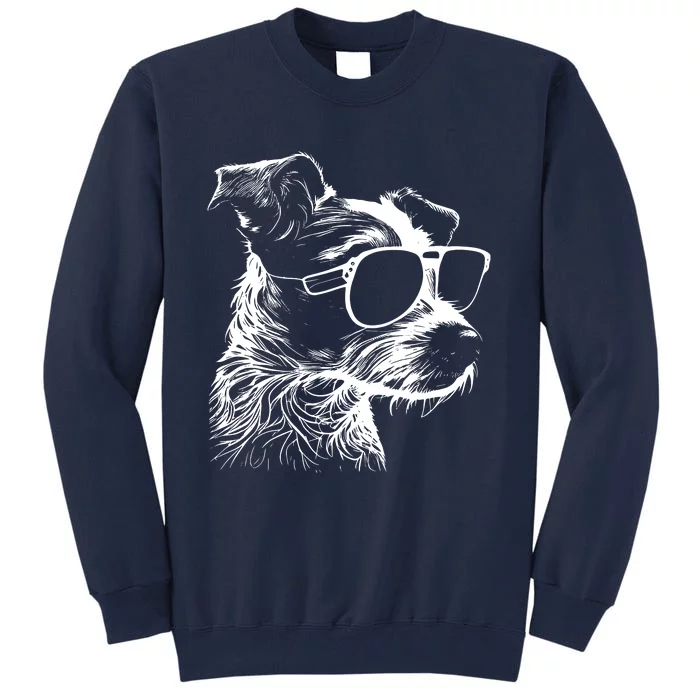 Jack Russell Terrier Walking Sunglasses Dogs Owner Tall Sweatshirt