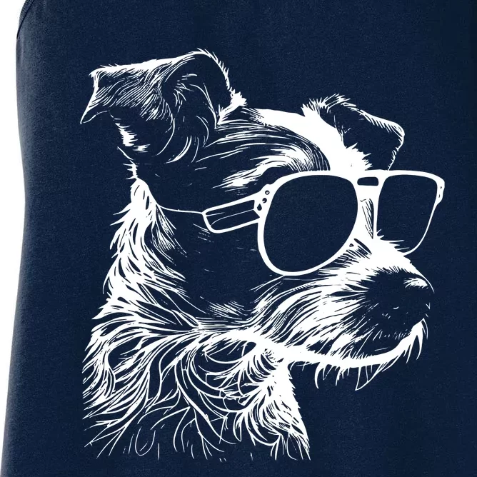 Jack Russell Terrier Walking Sunglasses Dogs Owner Women's Racerback Tank