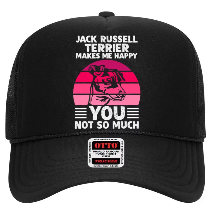 Jack Russell Terrier Lover Graphic High Crown Mesh Trucker Hat