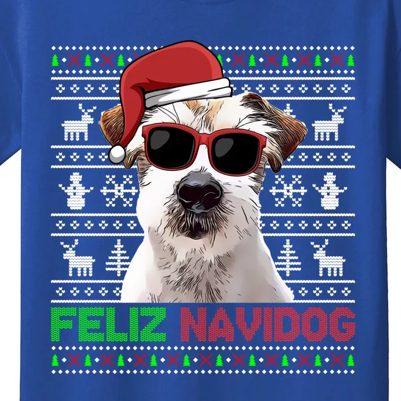 Jack Russell Terrier Dog Feliz Navidog Funny Christmas Funny Gift Kids T-Shirt