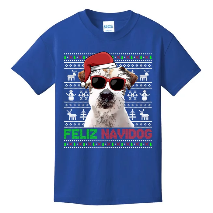 Jack Russell Terrier Dog Feliz Navidog Funny Christmas Funny Gift Kids T-Shirt