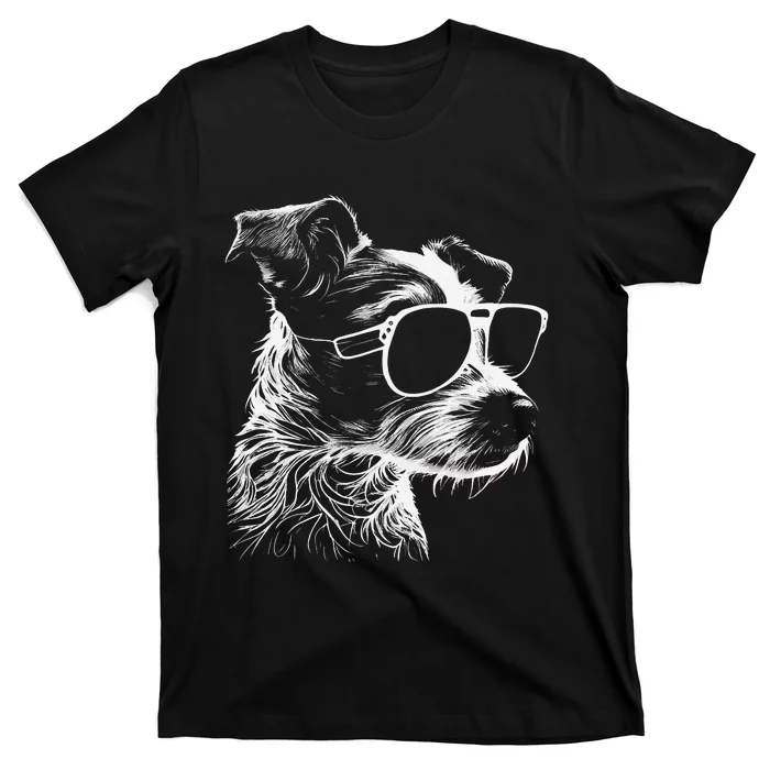 Jack Russell Terrier Walking Sunglasses Dogs Owner T-Shirt