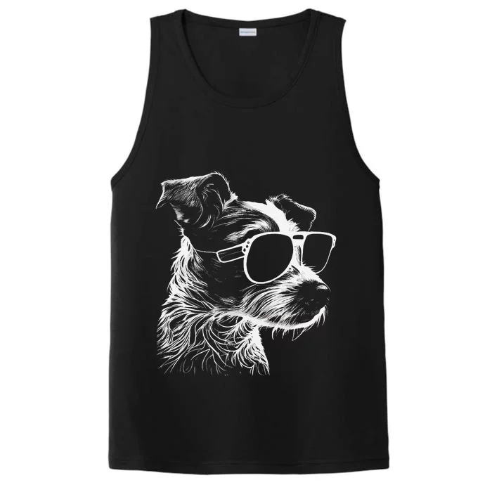 Jack Russell Terrier Walking Sunglasses Dogs Owner Performance Tank