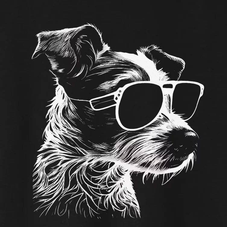 Jack Russell Terrier Walking Sunglasses Dogs Owner Women's Crop Top Tee