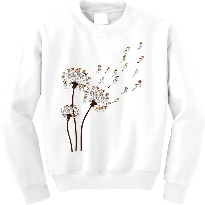 Jack Russell Terrier Dandelion Dog Lovers Kids Sweatshirt