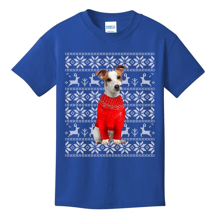 Jack Russell Terrier Ugly Sweater Christmas Meaningful Gift Funny Dog Gift Kids T-Shirt