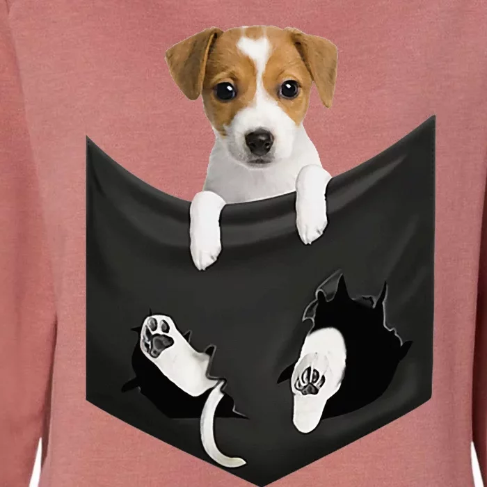 Jack Russell Terrier Dog In Pocket Womens California Wash Sweatshirt