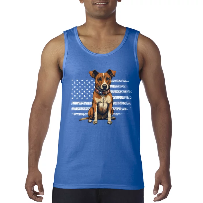 Jack Russell Terrier Dad Mom Dog Lover Usa Flag 4th Of July Gift Tank Top