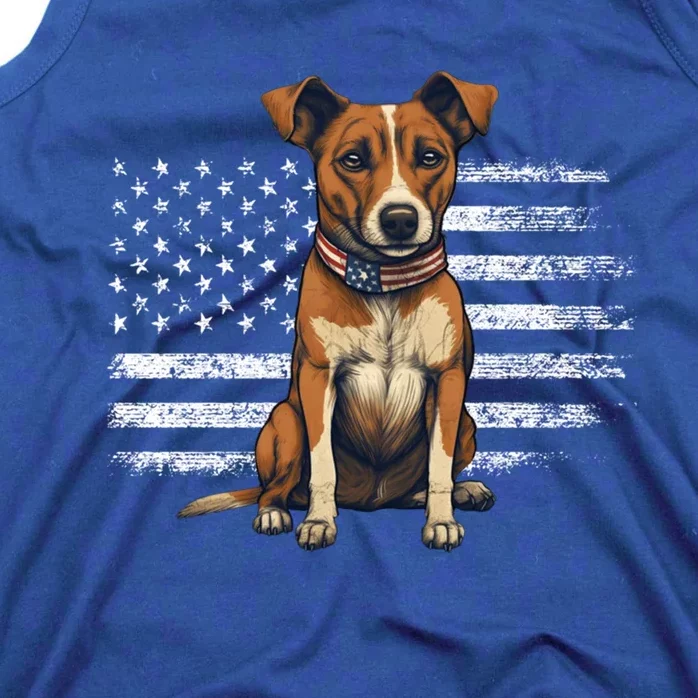 Jack Russell Terrier Dad Mom Dog Lover Usa Flag 4th Of July Gift Tank Top