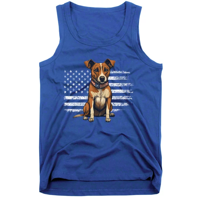 Jack Russell Terrier Dad Mom Dog Lover Usa Flag 4th Of July Gift Tank Top