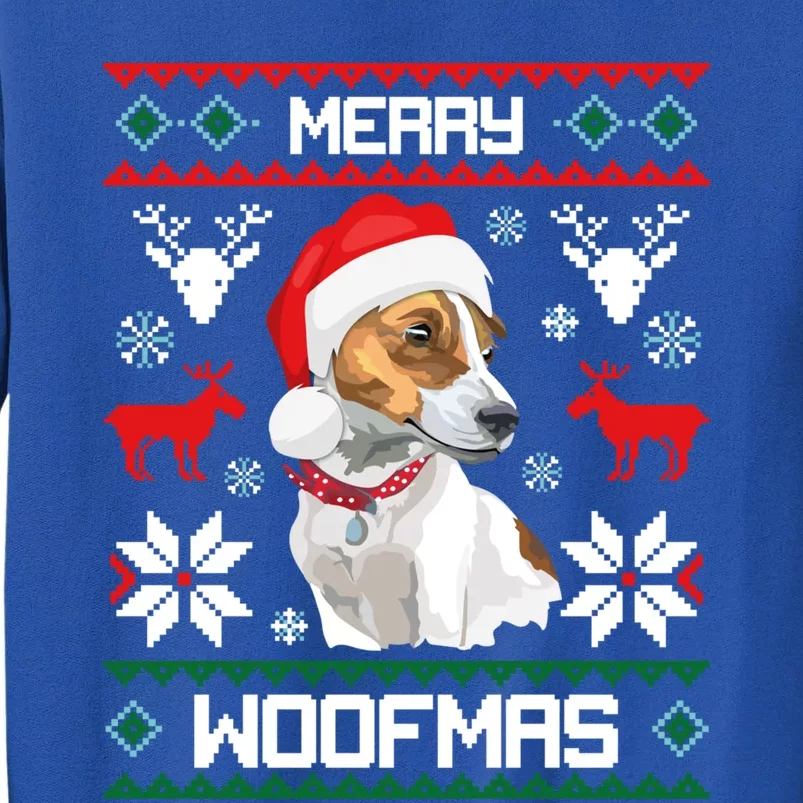 Jack Russell Terrier Gift For Merry Christmas Woofmas Jrt Gift Tall Sweatshirt