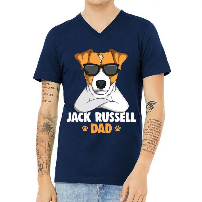 Jack Russell Terrier Dad Dog V-Neck T-Shirt