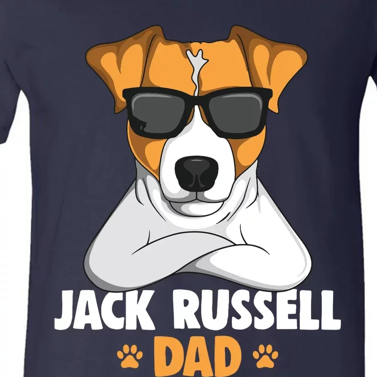 Jack Russell Terrier Dad Dog V-Neck T-Shirt