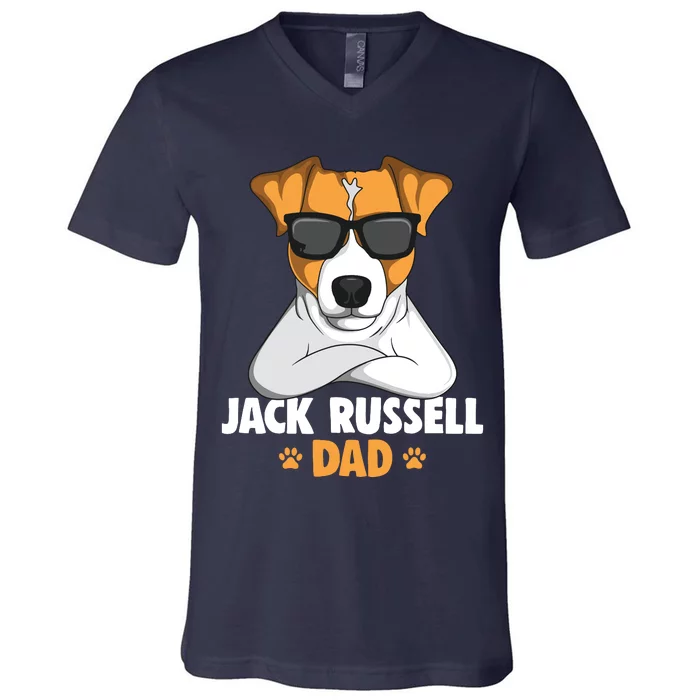 Jack Russell Terrier Dad Dog V-Neck T-Shirt