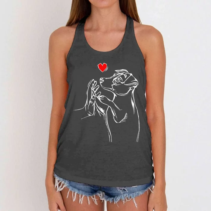 Jack Russell Terrier Love Cute Dog Mom Funny Women's Knotted Racerback Tank