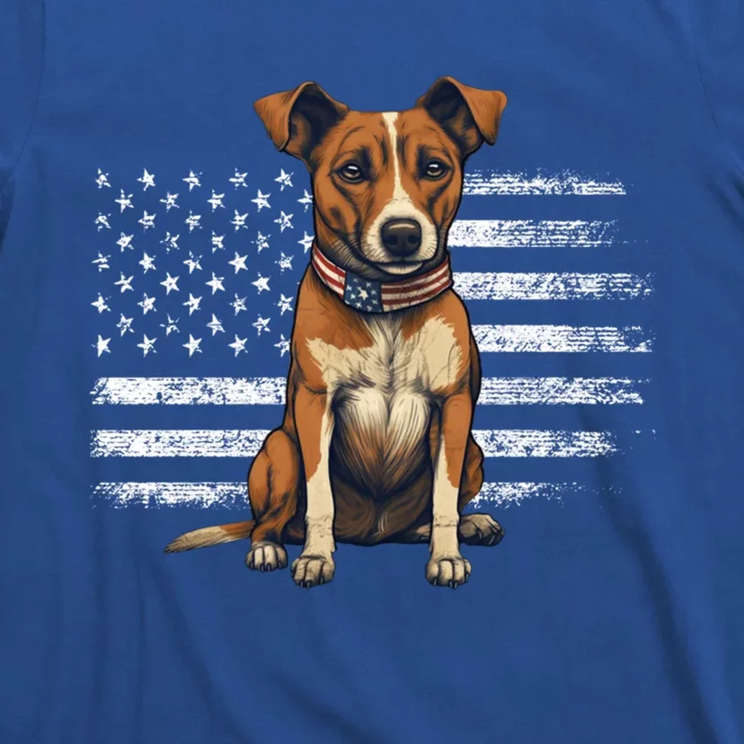 Jack Russell Terrier Dad Mom Dog Lover Usa Flag 4th Of July Cool Gift T-Shirt