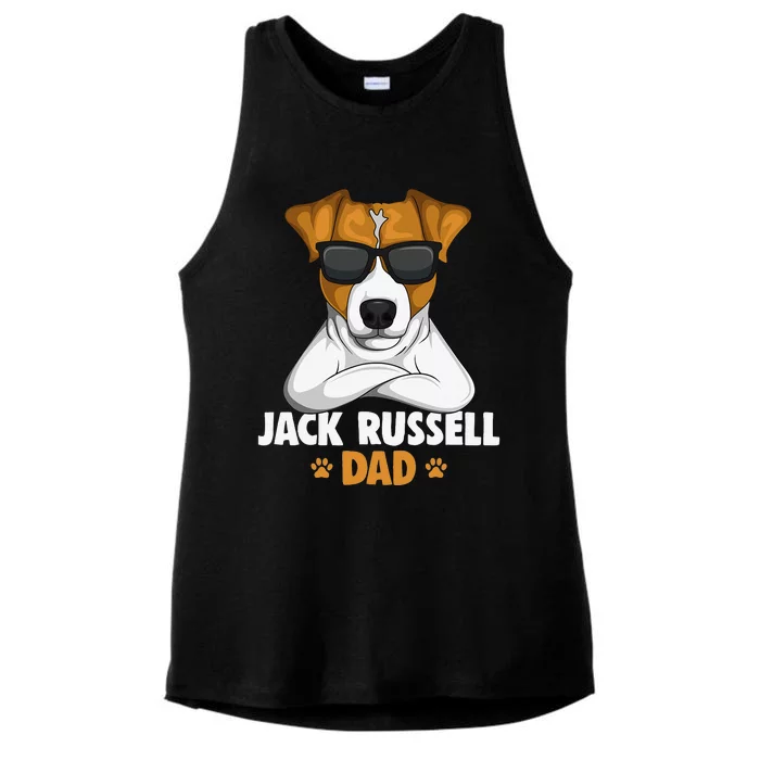 Jack Russell Terrier Dad Dog Ladies Tri-Blend Wicking Tank