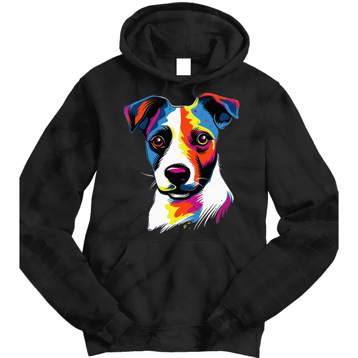 Jack Russel Terrier Dog Lover Funny Colorful Puppy Art Tie Dye Hoodie