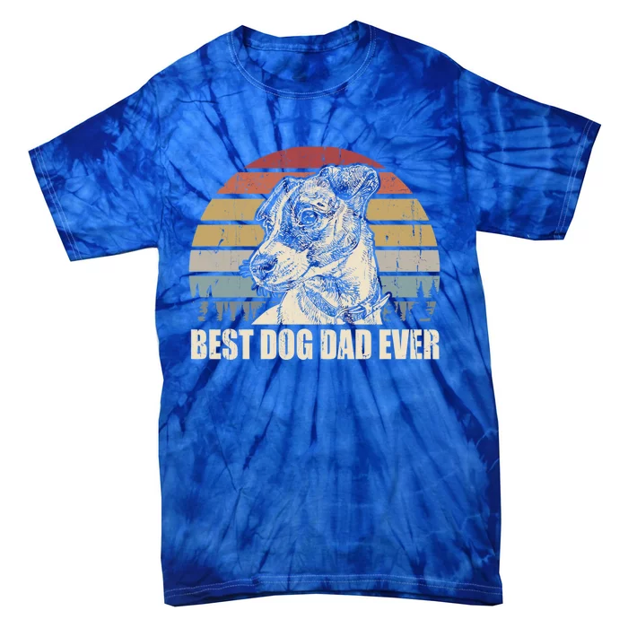 Jack Russell Terrier Dad Best Dog Dad Ever Funny Vintage Gift Tie-Dye T-Shirt