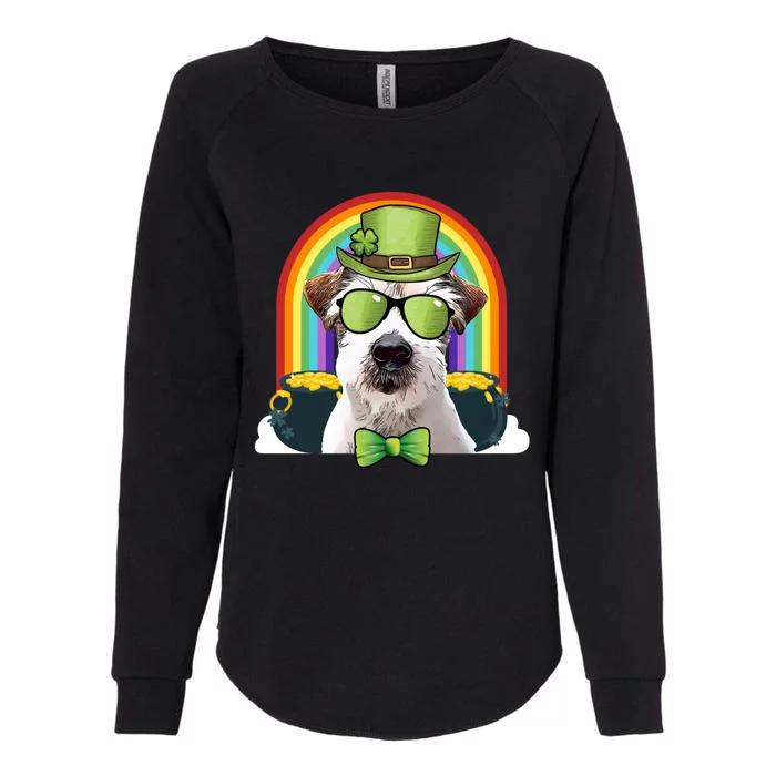 Jack Russell Terrier Dog Leprechaun Funny St Patricks Day Gift Womens California Wash Sweatshirt