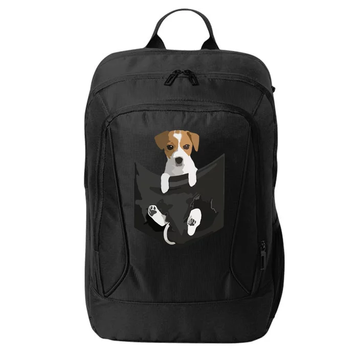 Jack Russell Terrier Dog In Pocket City Backpack