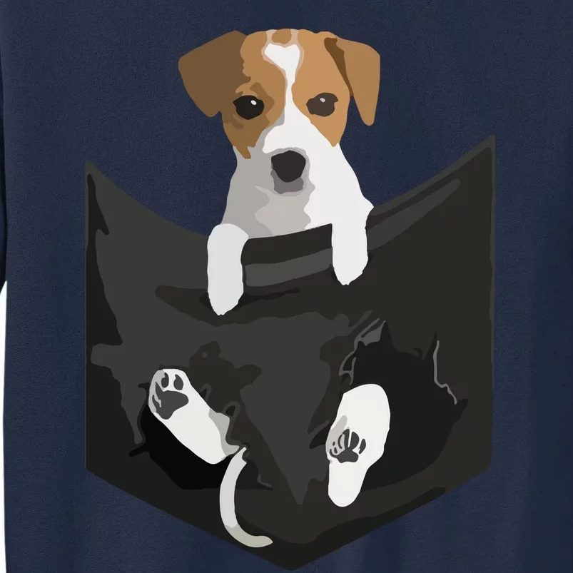 Jack Russell Terrier Dog In Pocket Tall Sweatshirt