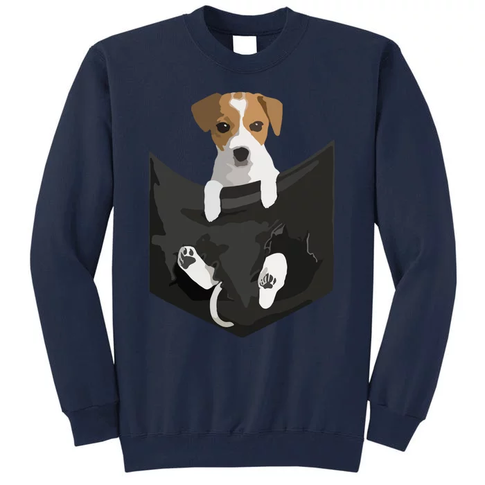 Jack Russell Terrier Dog In Pocket Tall Sweatshirt