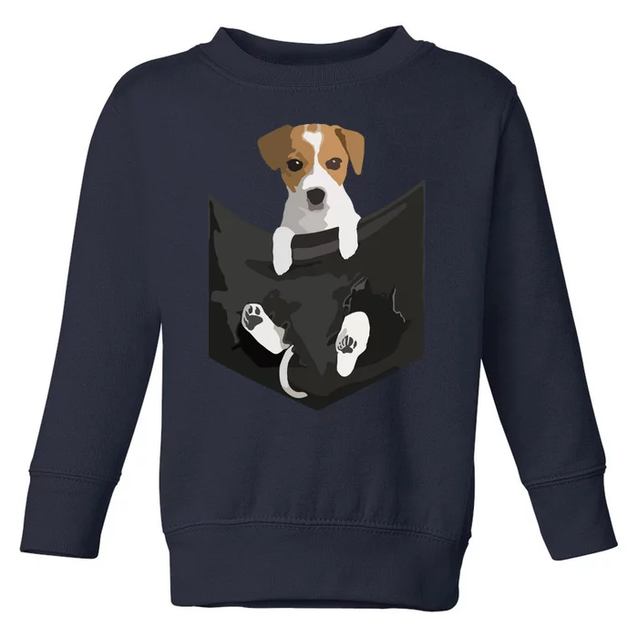 Jack Russell Terrier Dog In Pocket Toddler Sweatshirt