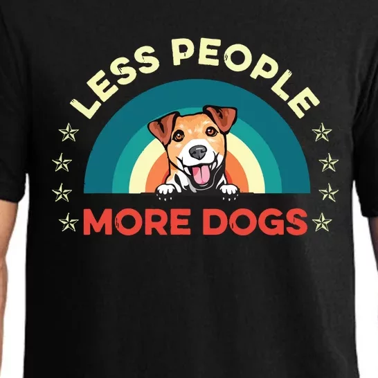 Jack Russell Terrier Dog Less People More Dogs Fathers Day Pajama Set