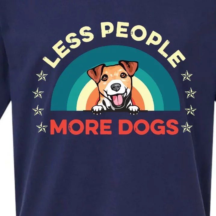 Jack Russell Terrier Dog Less People More Dogs Fathers Day Sueded Cloud Jersey T-Shirt