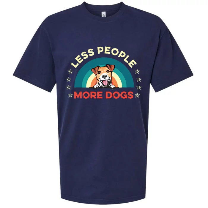 Jack Russell Terrier Dog Less People More Dogs Fathers Day Sueded Cloud Jersey T-Shirt