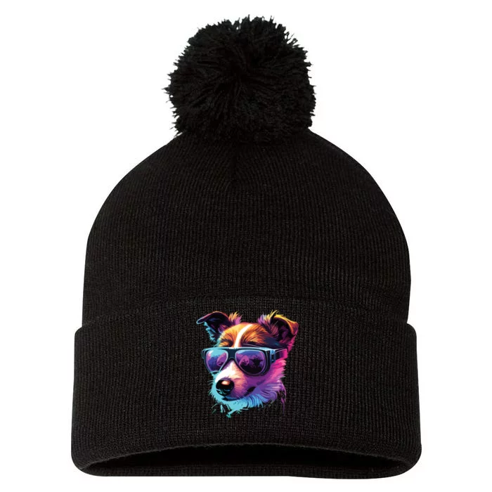 Jack Russell Terrier Dogs Jack Russell Terriers Pom Pom 12in Knit Beanie