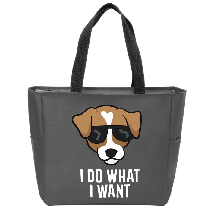 Jack Russell Terrier I Do What I Want Jack Russell Zip Tote Bag