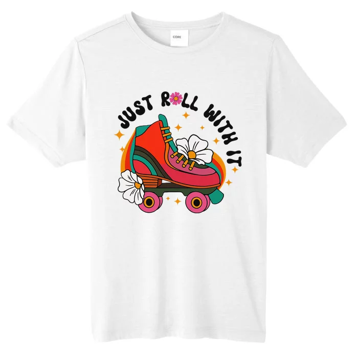 Just Roll With It Roller Skating Retro Summer Vintage Roller ChromaSoft Performance T-Shirt