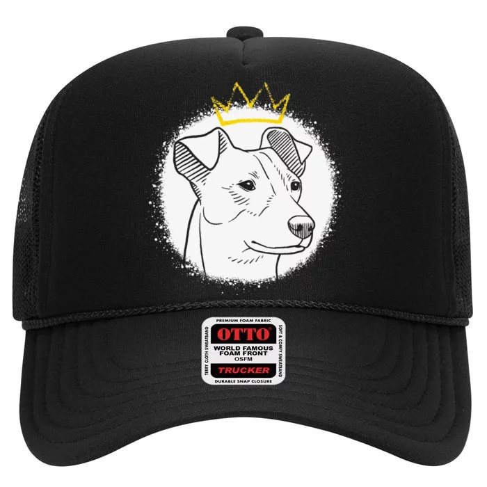 Jack Russell with Crown funny pet lovers gift High Crown Mesh Trucker Hat