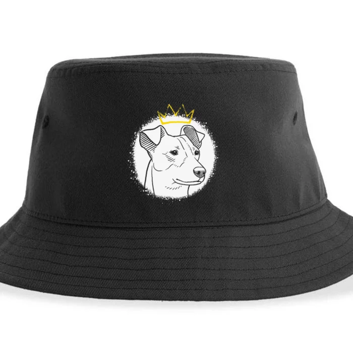 Jack Russell with Crown funny pet lovers gift Sustainable Bucket Hat