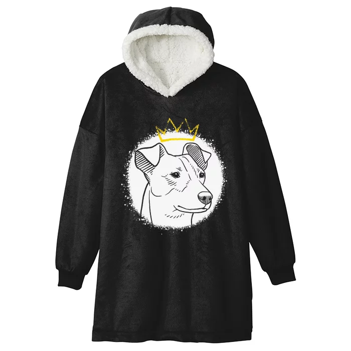 Jack Russell with Crown funny pet lovers gift Hooded Wearable Blanket