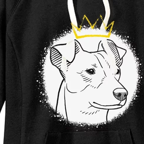 Jack Russell with Crown funny pet lovers gift Women's Fleece Hoodie