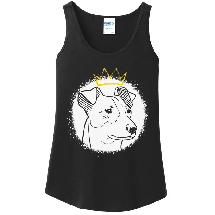 Jack Russell with Crown funny pet lovers gift Ladies Essential Tank