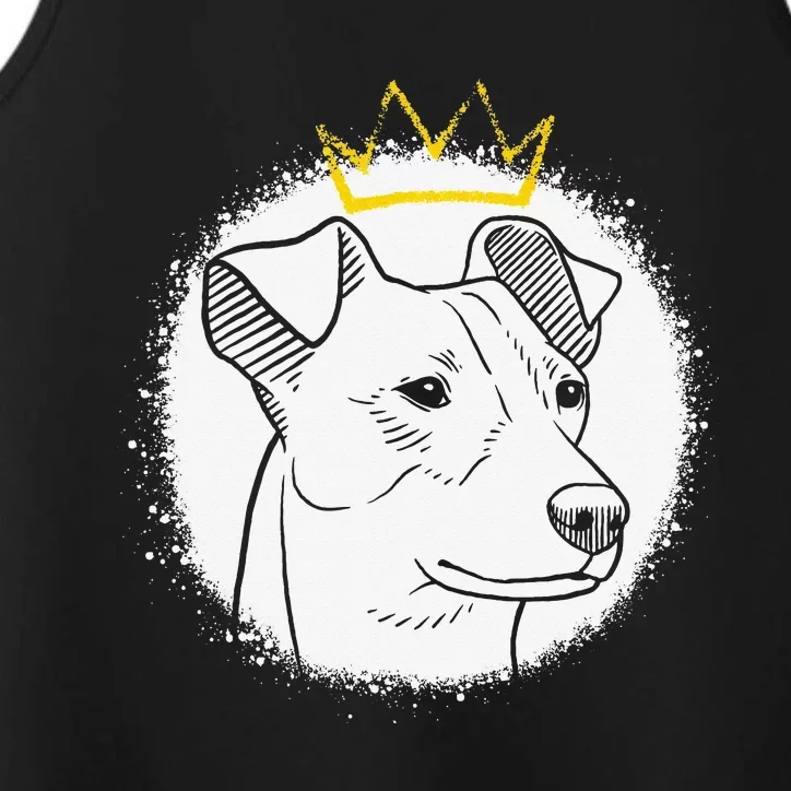 Jack Russell with Crown funny pet lovers gift Performance Tank