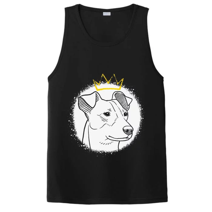 Jack Russell with Crown funny pet lovers gift Performance Tank