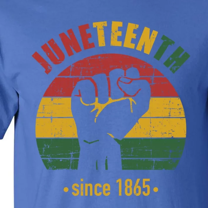 Juneteenth Since 1865 With Pan African Flag And Fist Gift Tall T-Shirt