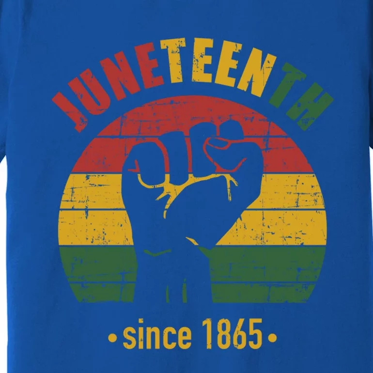 Juneteenth Since 1865 With Pan African Flag And Fist Gift Premium T-Shirt