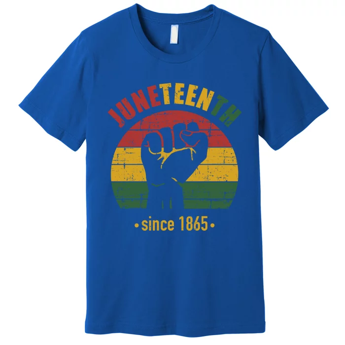 Juneteenth Since 1865 With Pan African Flag And Fist Gift Premium T-Shirt